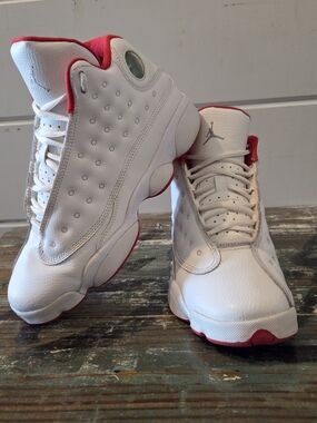 Nike Air Jordan 13 Retro White Red Basketball Shoes